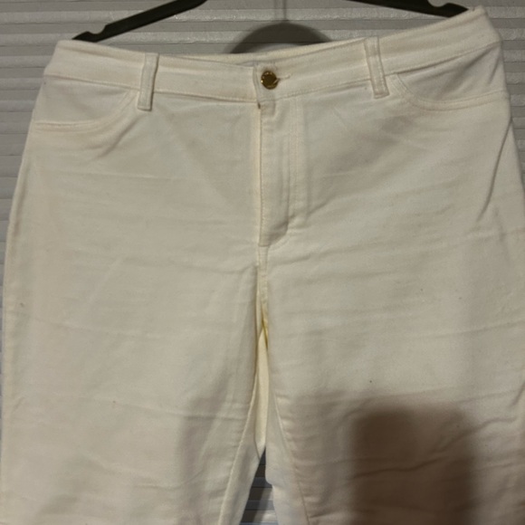 EUC Cream Velour Skinny Ankle Jeans 8 - Picture 2 of 6